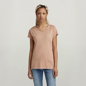 G-Star RAW Eyben Slim V-Neck Tee Tuscany Peach NWT Women M Unisex